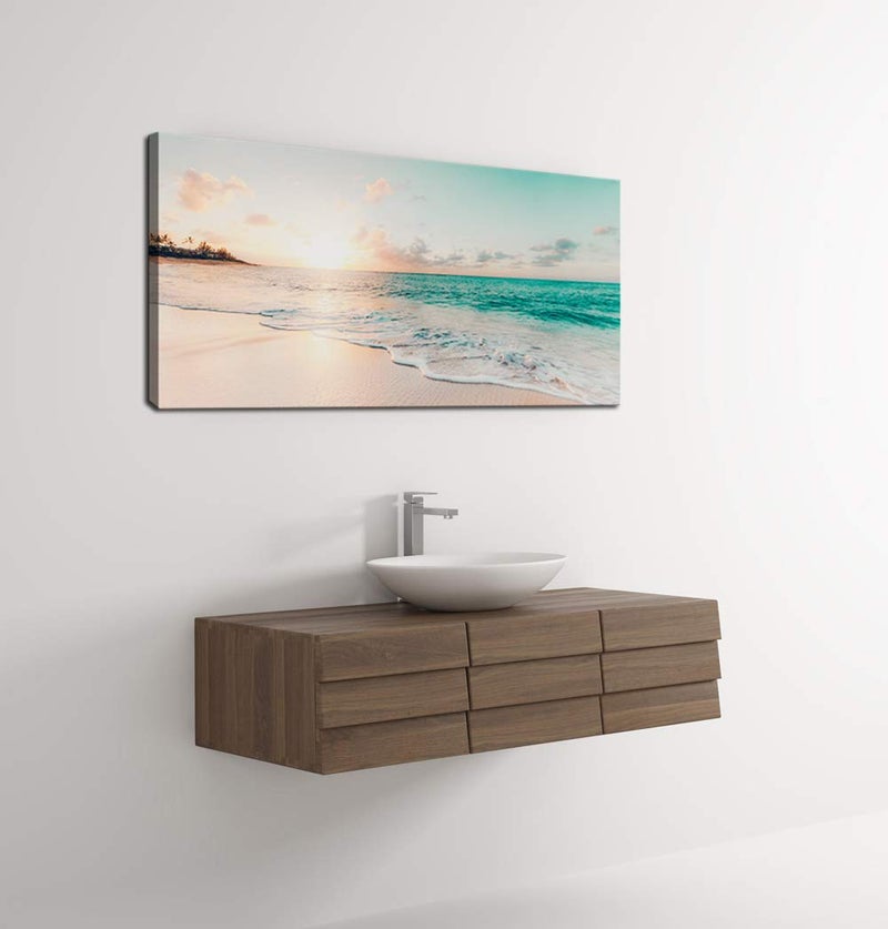 DZL Art S73850 Wall Art Canvas Prints Beach Sunset Ocean Waves Nature Pictures Painting Canvas Paintings Ready to Hang for Home Decorations Wall Decor - Image 5